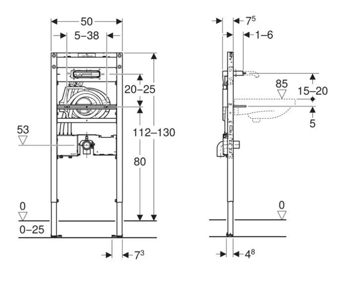 Geberit - Duofix - Rejtett tartályok - 111.069.00.2 – 2. kép