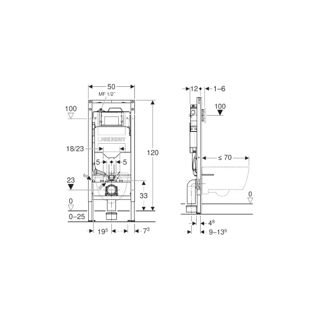 Geberit - Duofix - Rejtett tartályok - 111.075.00.2 – 2. kép