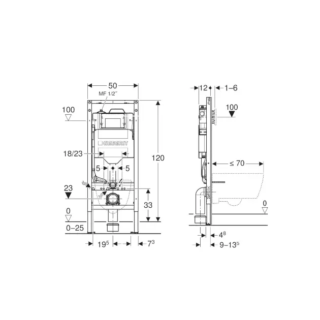 Geberit - Duofix - Rejtett tartályok - 111.076.00.2 – 2. kép