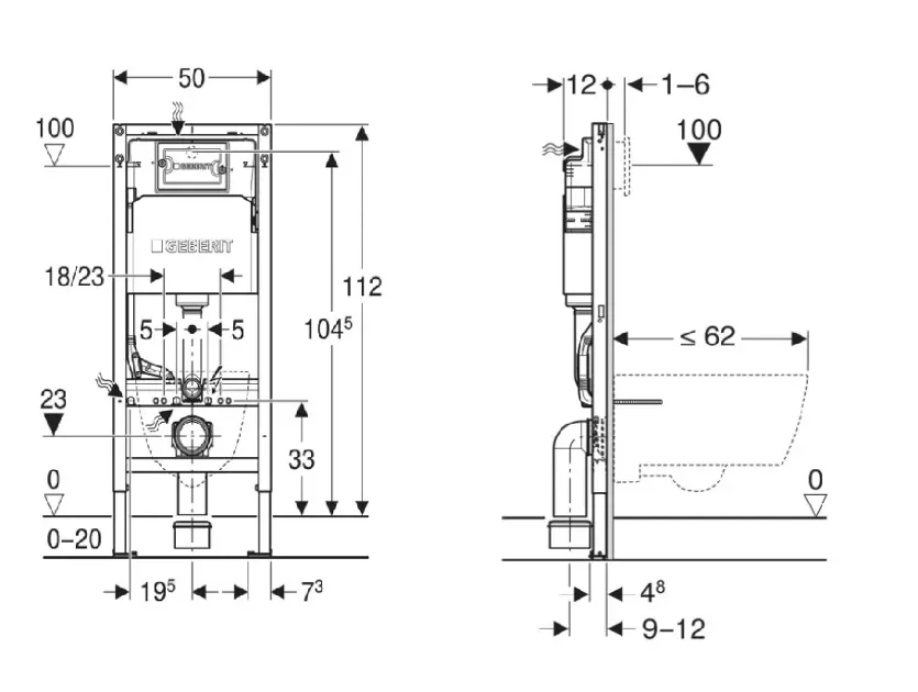 Geberit - Duofix - Rejtett tartályok - 111.153.00.3 – 2. kép