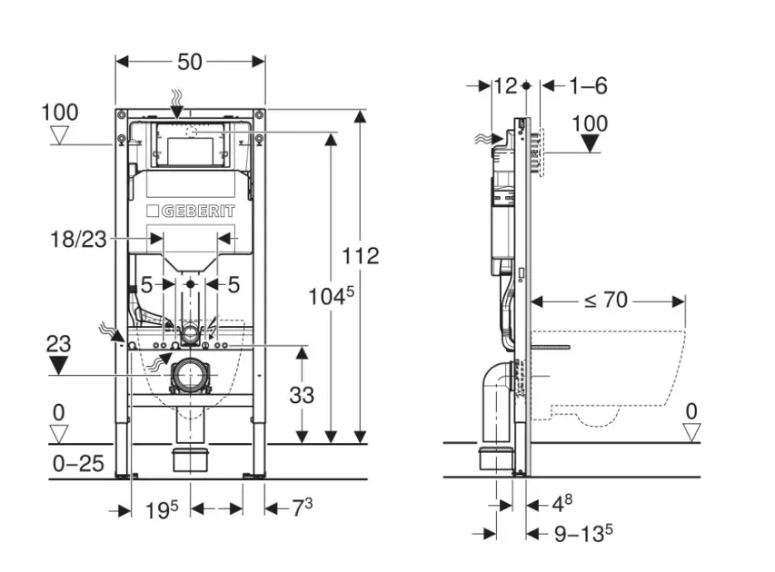 Geberit - Duofix - Rejtett tartályok - 111.300.00.6 – 2. kép