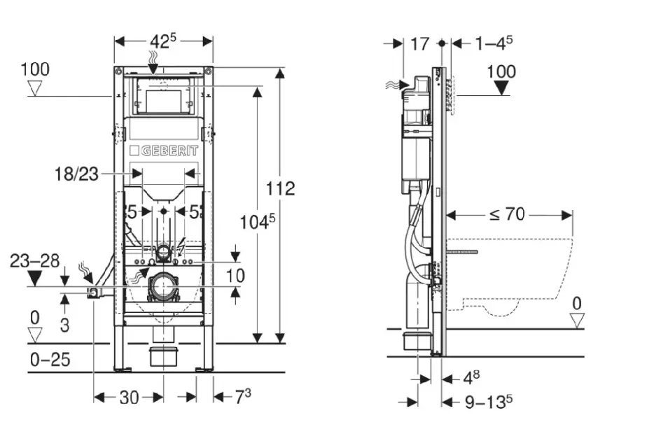 Geberit - Duofix - Rejtett tartályok - 111.350.00.6 – 2. kép