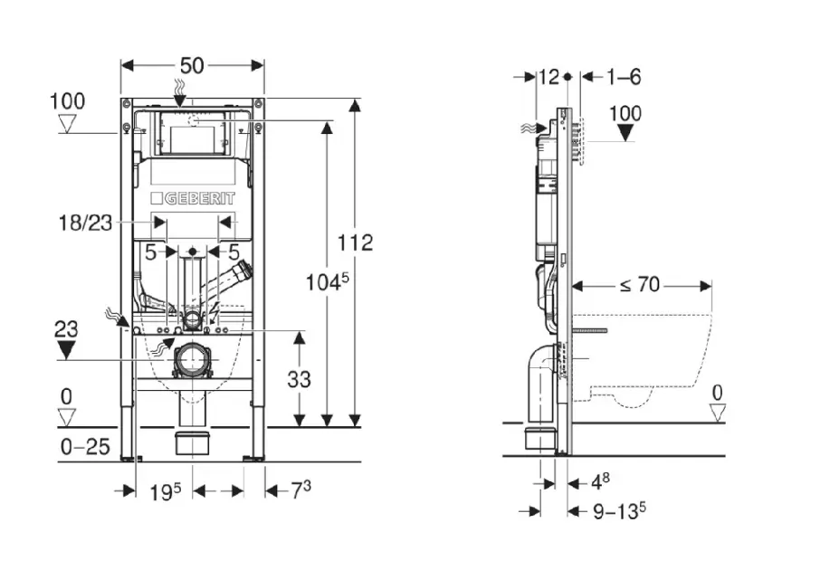 Geberit - Duofix - Rejtett tartályok - 111.364.00.6 – 2. kép