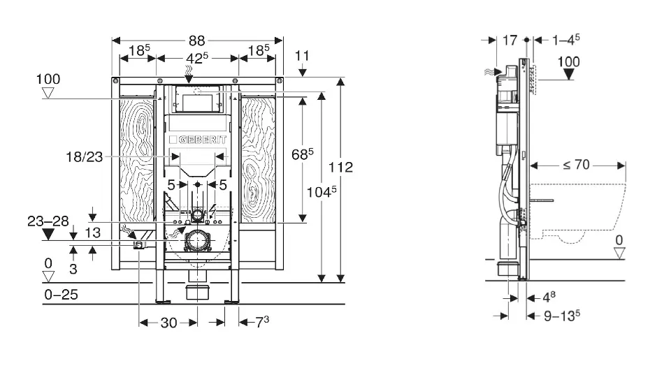 Geberit - Duofix - Rejtett tartályok - 111.375.00.6 – 2. kép