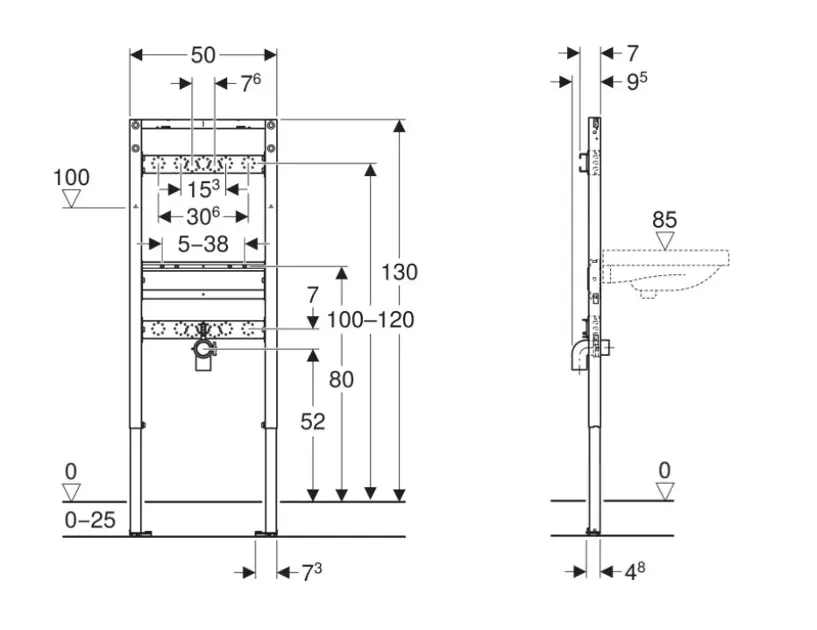 Geberit - Duofix - Rejtett tartályok - 111.437.00.2 – 2. kép