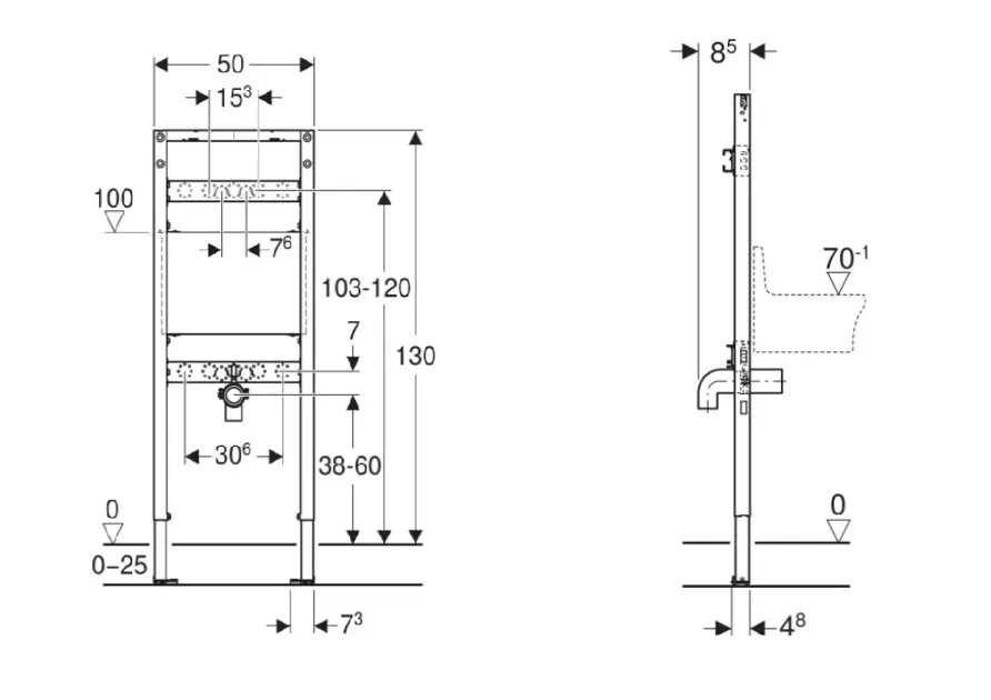 Geberit - Duofix - Rejtett tartályok - 111.450.00.2 – 2. kép