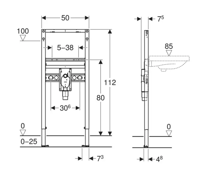 Geberit - Duofix - Rejtett tartályok - 111.480.00.2 – 2. kép
