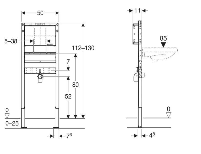 Geberit - Duofix - Rejtett tartályok - 111.493.00.2 – 2. kép