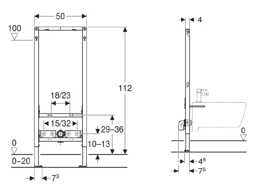 Geberit - Duofix - Rejtett tartályok - 111.534.00.2 – 2. kép