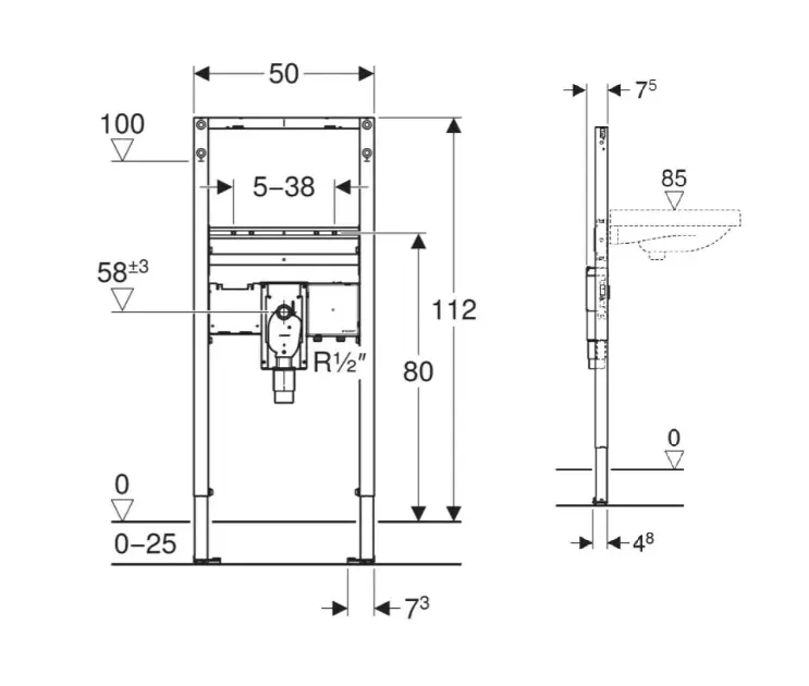 Geberit - Duofix - Rejtett tartályok - 111.556.00.2 – 2. kép