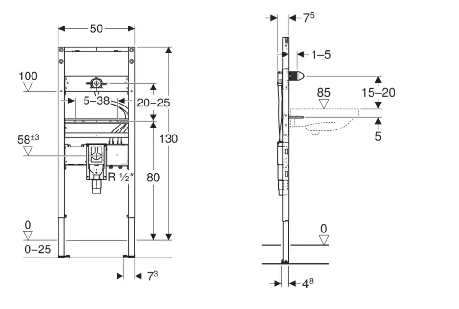 Geberit - Duofix - Rejtett tartályok - 111.561.00.2 – 2. kép