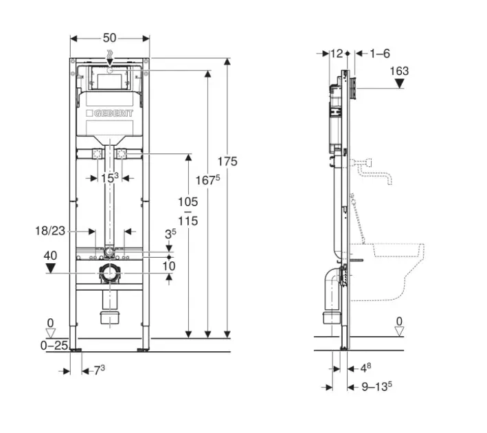 Geberit - Duofix - Rejtett tartályok - 111.565.00.2 – 2. kép