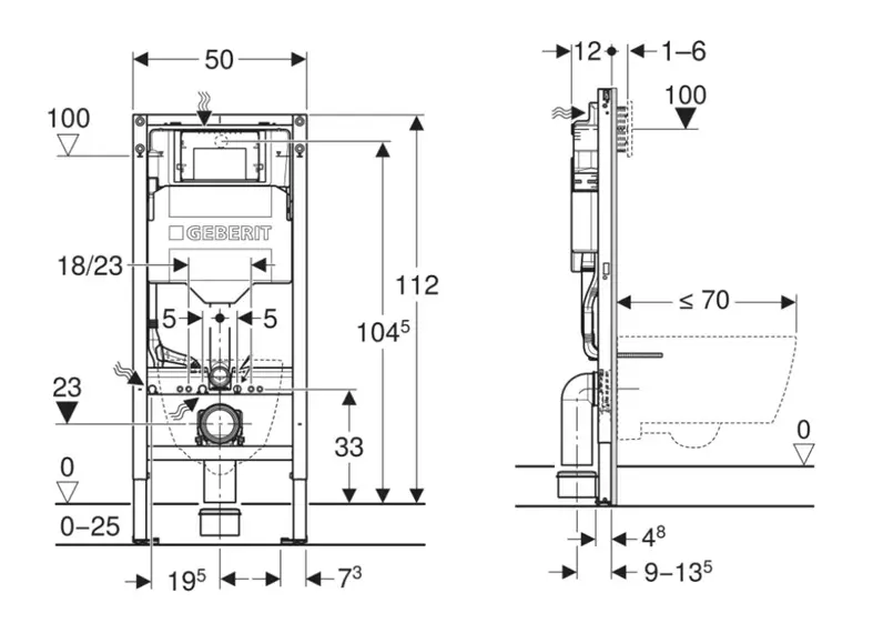 Geberit - Duofix - Rejtett tartályok - 111.598.00.6 – 2. kép