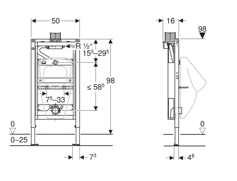Geberit - Duofix - Rejtett tartályok - 111.617.00.2 – 2. kép