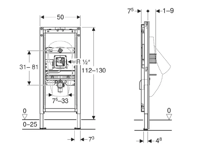 Geberit - Duofix - Rejtett tartályok - 111.689.00.2 – 2. kép
