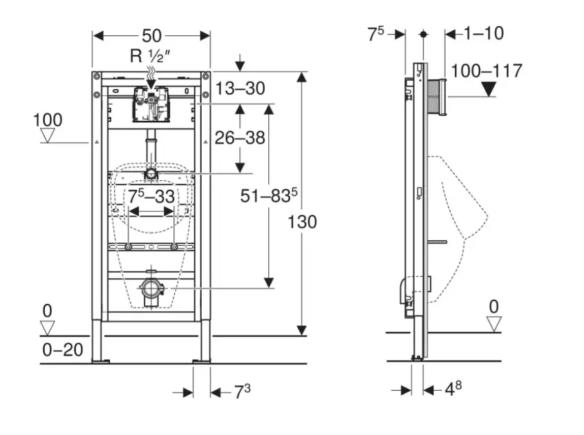 Geberit - Duofix - Rejtett tartályok - 111.695.11.6 – 2. kép