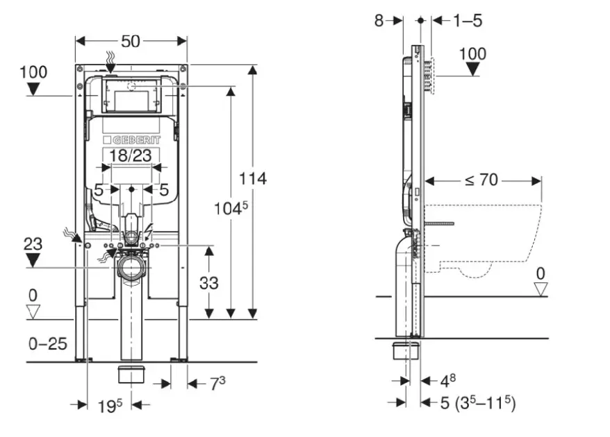 Geberit - Duofix - Rejtett tartályok - 111.794.00.2 – 2. kép