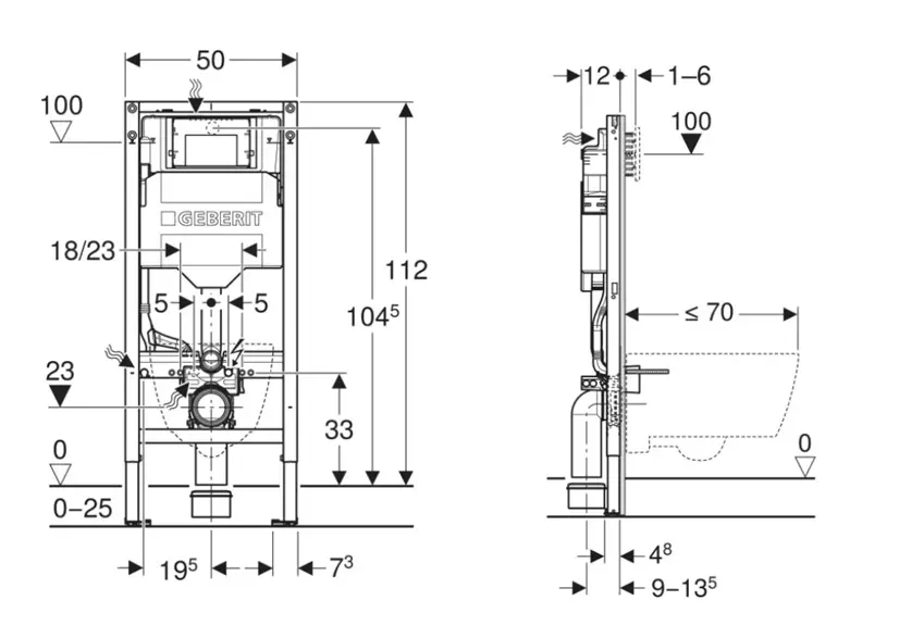 Geberit - Duofix - Rejtett tartályok - 111.900.00.6 – 2. kép