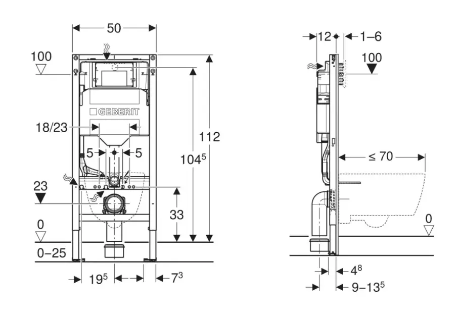 Geberit - Duofix - Rejtett tartályok - 111.925.00.6 – 2. kép