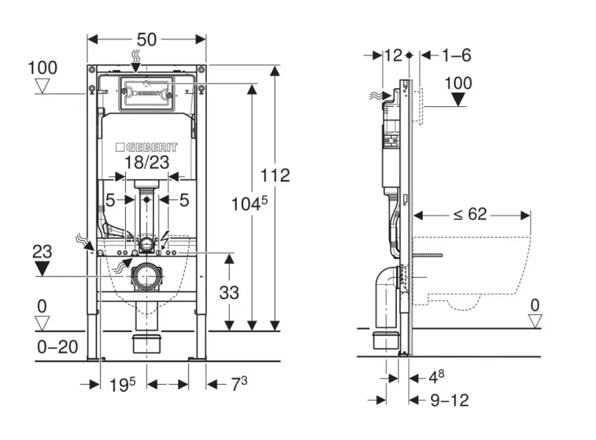 Geberit - Duofix - Rejtett tartályok - 458.103.00.2 – 2. kép