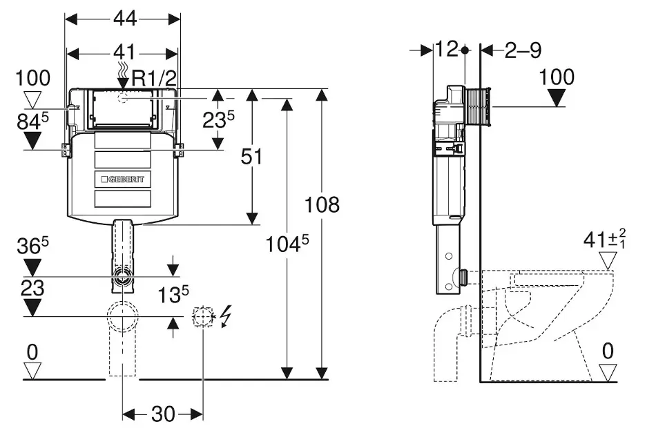 Geberit - Equipment and accessories - Rejtett tartályok - 109.300.00.5 – 2. kép