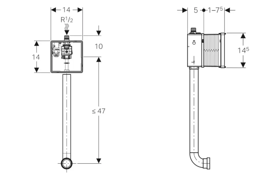 Geberit - Equipment and accessories - Rejtett tartályok - 115.985.00.5 – 2. kép