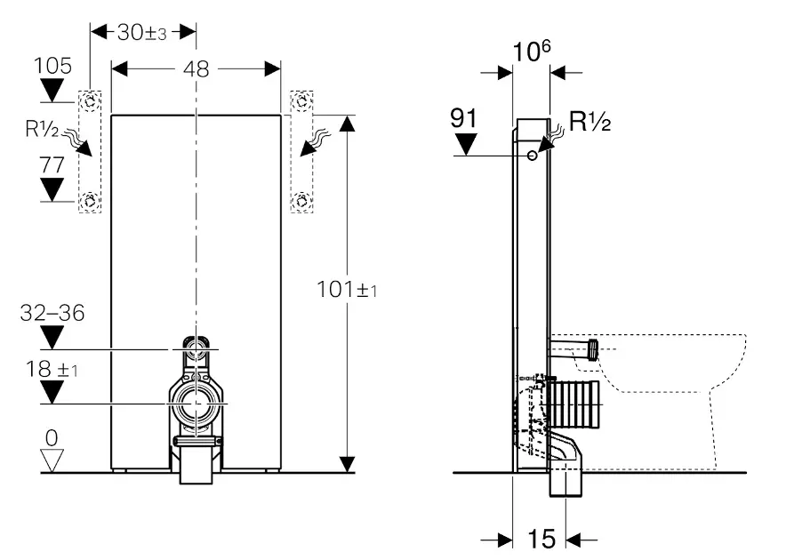 Geberit - Monolith - Rejtett tartályok - 131.003.JK.5 – 2. kép