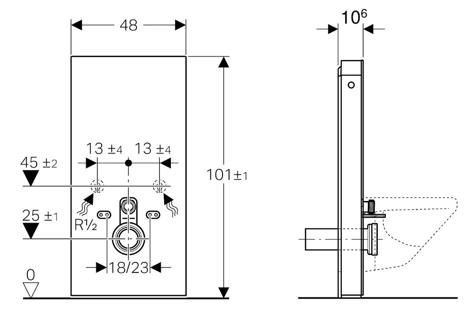 Geberit - Monolith - Rejtett tartályok - 131.021.SI.5 – 2. kép