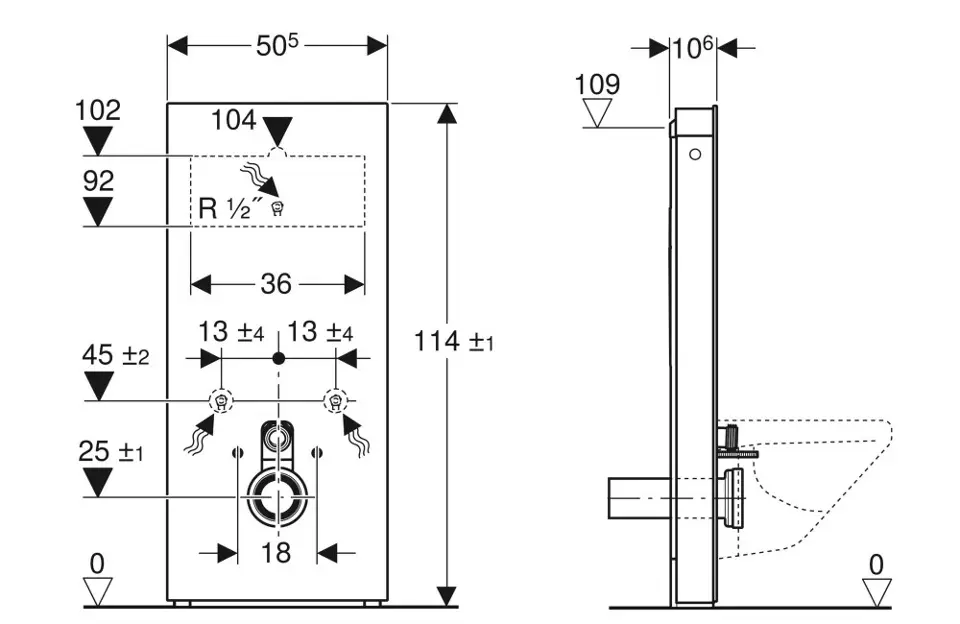 Geberit - Monolith - Rejtett tartályok - 131.031.JV.5 – 2. kép