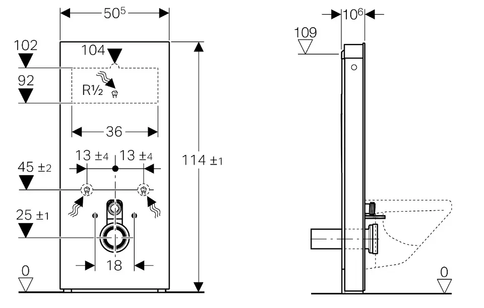 Geberit - Monolith - Rejtett tartályok - 131.031.SI.5 – 2. kép
