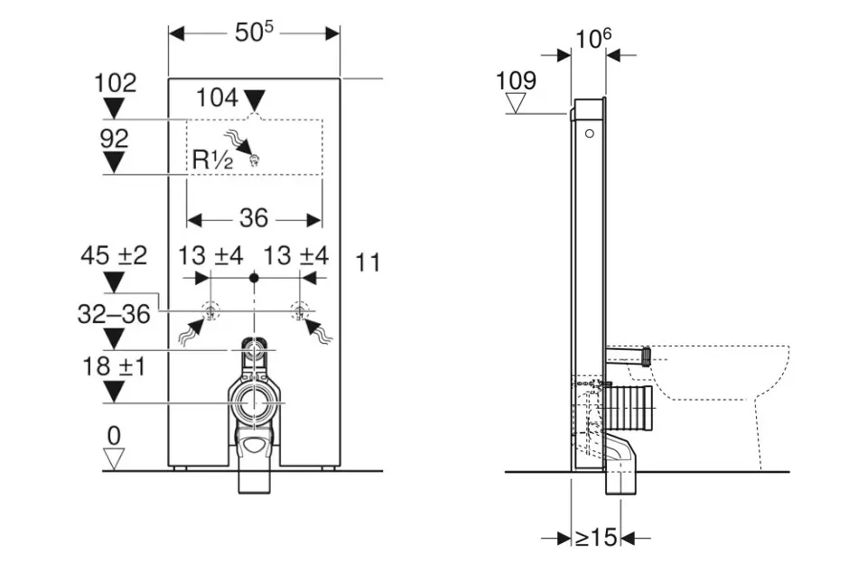 Geberit - Monolith - Rejtett tartályok - 131.033.JK.5 – 2. kép