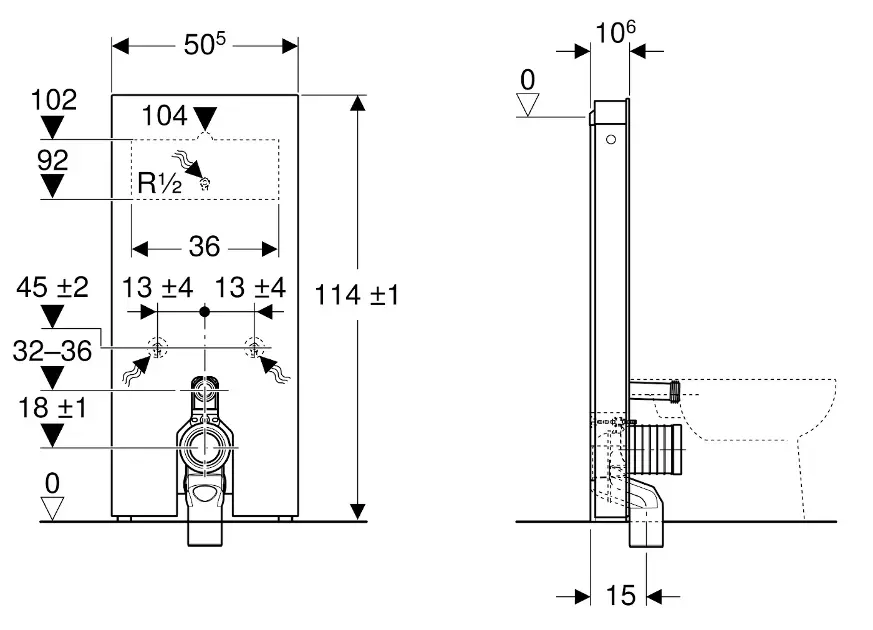 Geberit - Monolith - Rejtett tartályok - 131.033.SI.5 – 2. kép