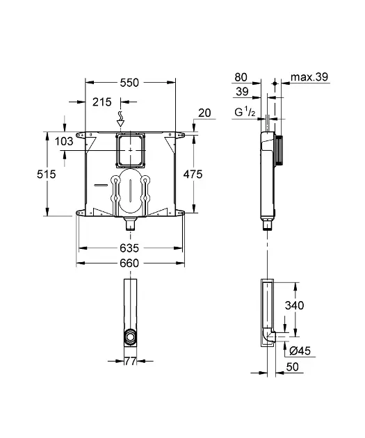 Grohe - Accessories - Rejtett tartályok - 38863000 – 2. kép