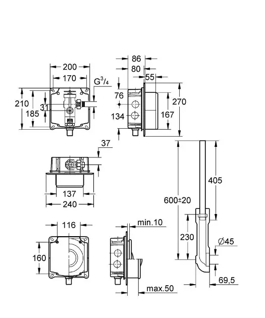 Grohe - Press flush valves - Rejtett tartályok - 37153000 – 2. kép