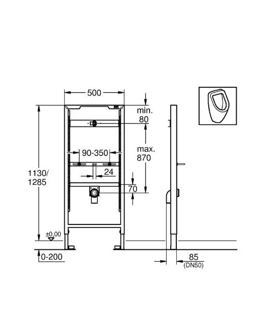Grohe - Rapid SL - Rejtett tartályok - 38517001 – 2. kép
