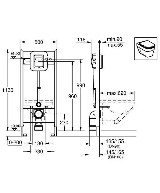 Grohe - Rapid SL - Rejtett tartályok - 38519001 – 2. kép