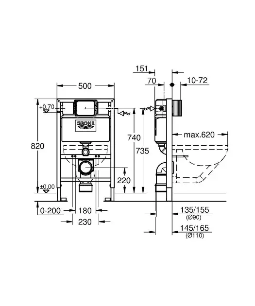 Grohe - Rapid SL - Rejtett tartályok - 38526000 – 2. kép