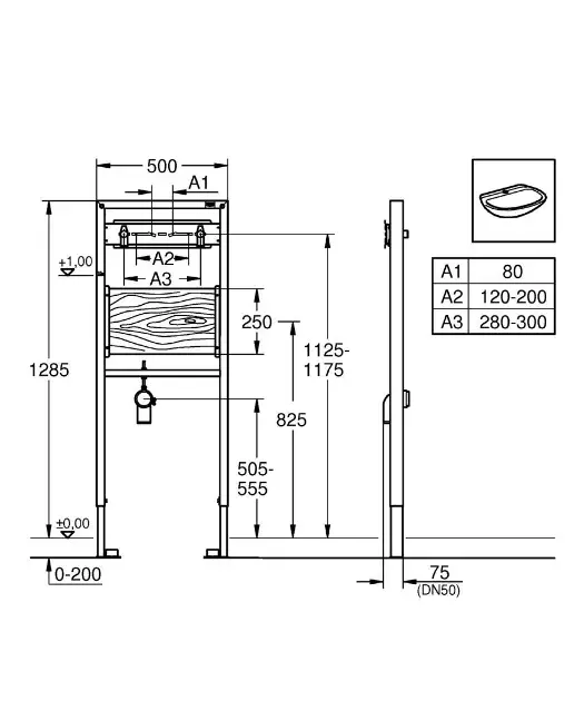 Grohe - Rapid SL - Rejtett tartályok - 38544000 – 2. kép