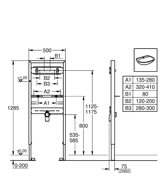 Grohe - Rapid SL - Rejtett tartályok - 38546000 – 2. kép