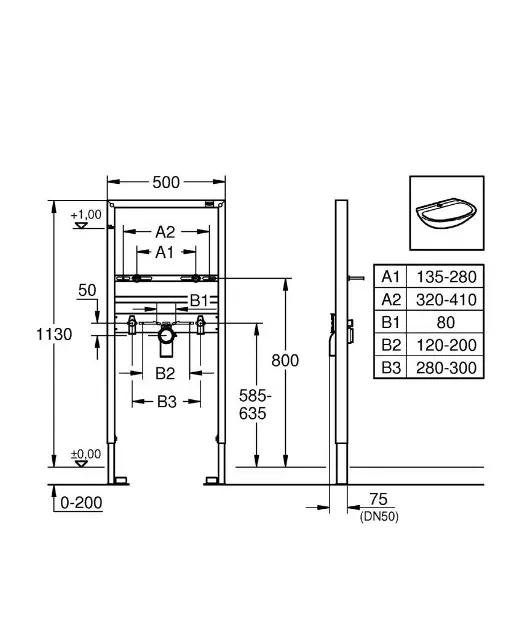 Grohe - Rapid SL - Rejtett tartályok - 38554001 – 2. kép