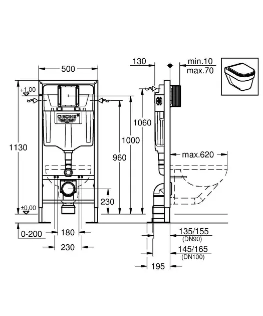 Grohe - Rapid SL - Rejtett tartályok - 38584001 – 2. kép