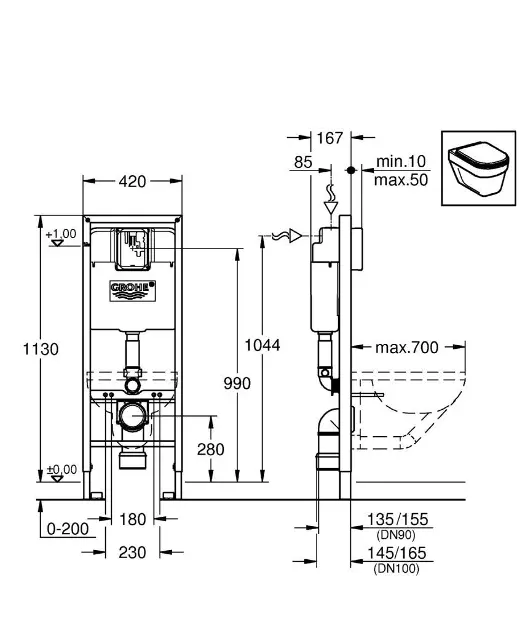 Grohe - Rapid SL - Rejtett tartályok - 38675001 – 2. kép