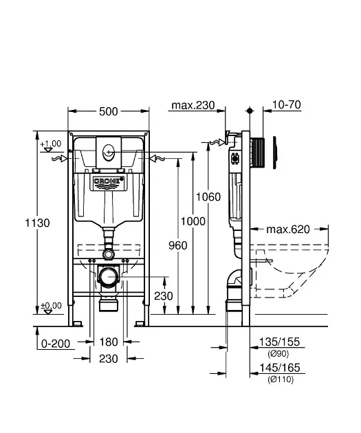 Grohe - Rapid SL - Rejtett tartályok - 38722001 – 2. kép