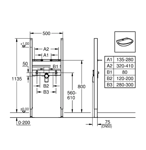 Grohe - Rapid SL - Rejtett tartályok - 38731000 – 2. kép