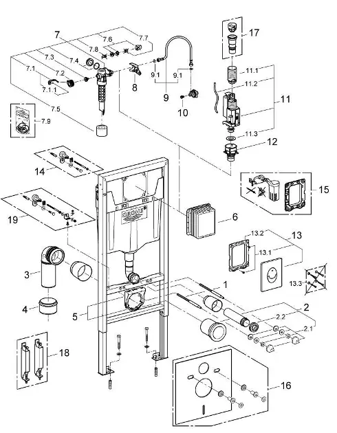 Grohe - Rapid SL - Rejtett tartályok - 38764001 – 3. kép