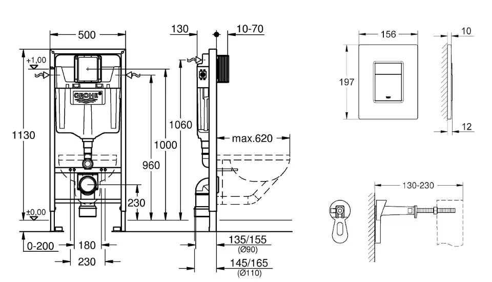Grohe - Rapid SL - Rejtett tartályok - 38772001 – 3. kép