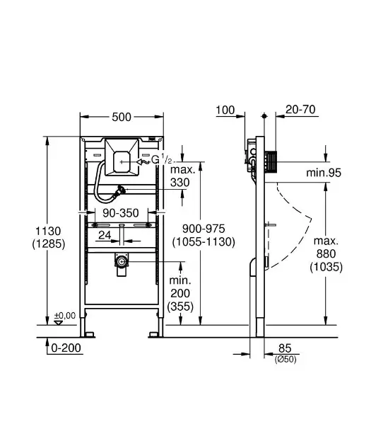 Grohe - Rapid SL - Rejtett tartályok - 38786001 – 2. kép