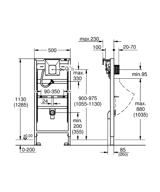 Grohe - Rapid SL - Rejtett tartályok - 38803001 – 2. kép