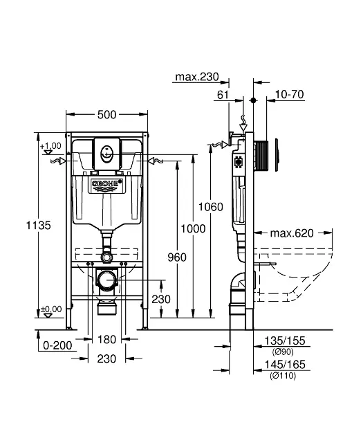 Grohe - Rapid SL - Rejtett tartályok - 38839000 – 2. kép