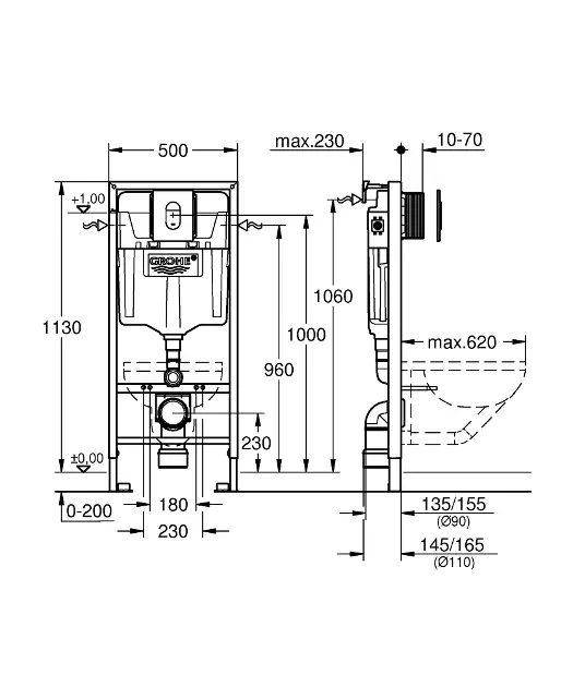 Grohe - Rapid SL - Rejtett tartályok - 38929000 – 2. kép